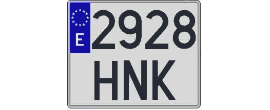 2928HNK matricula cuadrada