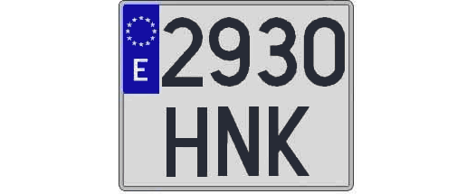 2930HNK matricula cuadrada