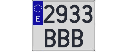 2933BBB matricula cuadrada