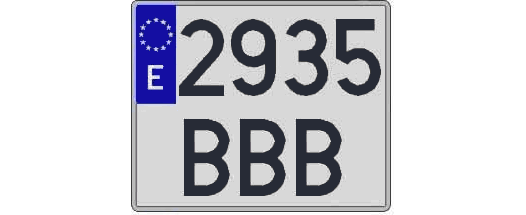 2935BBB matricula cuadrada