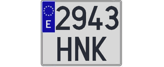 2943HNK matricula cuadrada