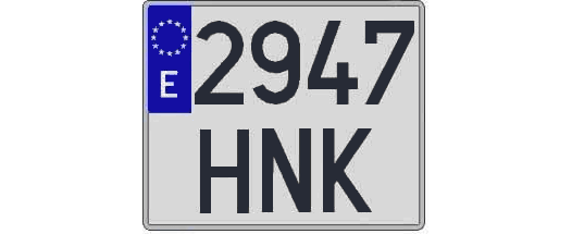 2947HNK matricula cuadrada