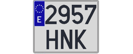 2957HNK matricula cuadrada