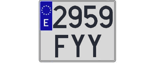 2959FYY matricula cuadrada