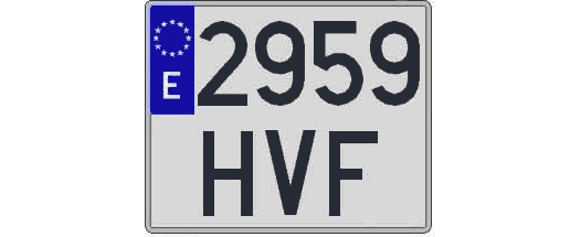 2959HVF matricula cuadrada
