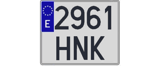 2961HNK matricula cuadrada