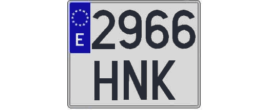 2966HNK matricula cuadrada