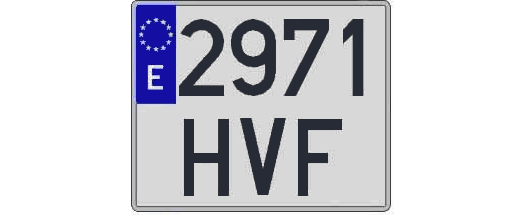 2971HVF matricula cuadrada