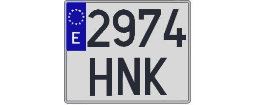 2974HNK matricula cuadrada