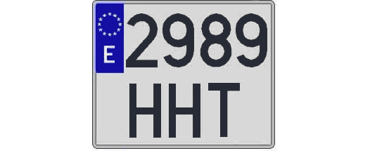 2989HHT matricula cuadrada