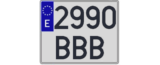 2990BBB matricula cuadrada