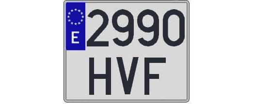 2990HVF matricula cuadrada
