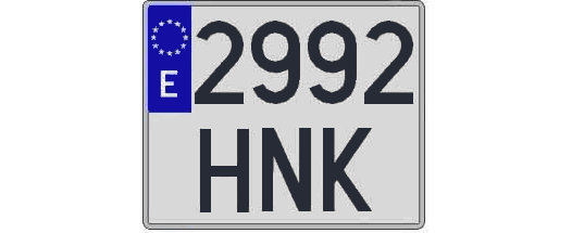 2992HNK matricula cuadrada