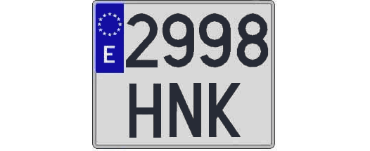 2998HNK matricula cuadrada