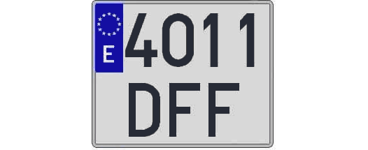 4011DFF matricula cuadrada
