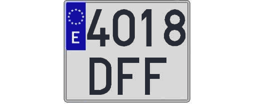 4018DFF matricula cuadrada