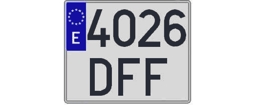 4026DFF matricula cuadrada
