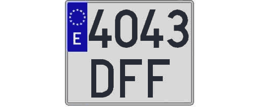 4043DFF matricula cuadrada