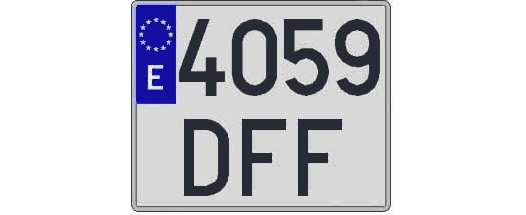 4059DFF matricula cuadrada
