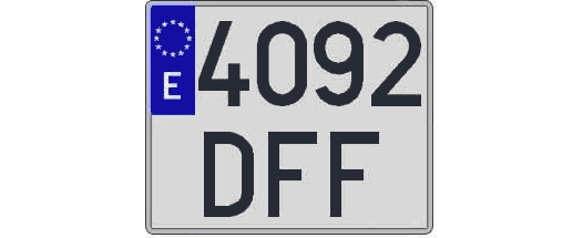 4092DFF matricula cuadrada