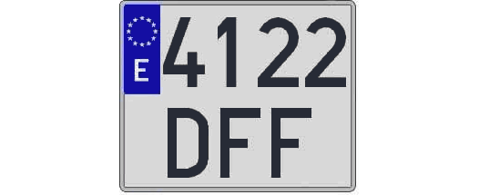 4122DFF matricula cuadrada