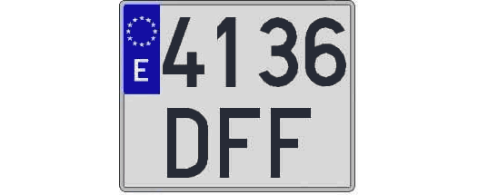 4136DFF matricula cuadrada