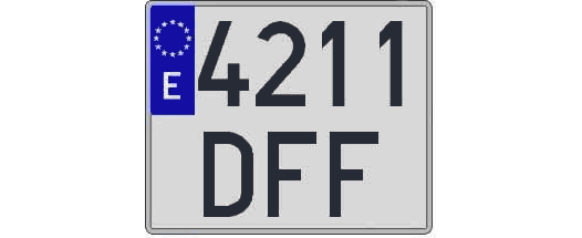 4211DFF matricula cuadrada