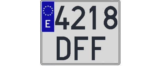 4218DFF matricula cuadrada