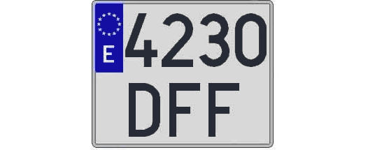 4230DFF matricula cuadrada
