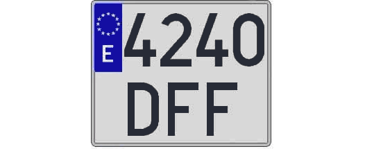 4240DFF matricula cuadrada