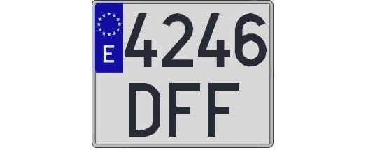 4246DFF matricula cuadrada