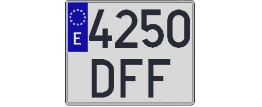 4250DFF matricula cuadrada