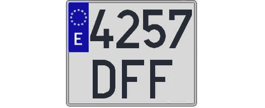 4257DFF matricula cuadrada