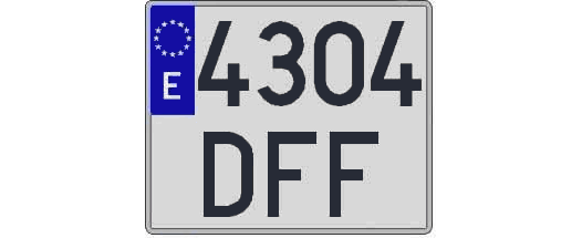 4304DFF matricula cuadrada