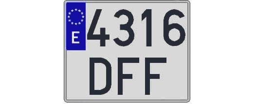 4316DFF matricula cuadrada