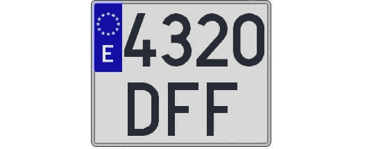 4320DFF matricula cuadrada