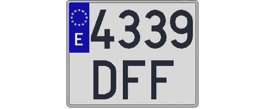 4339DFF matricula cuadrada