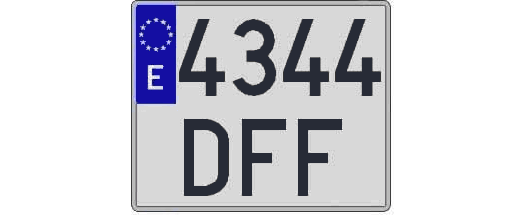 4344DFF matricula cuadrada