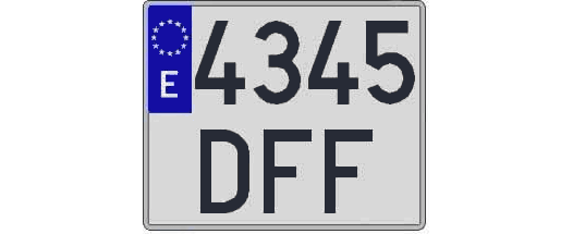 4345DFF matricula cuadrada