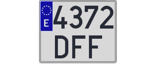 4372DFF matricula cuadrada