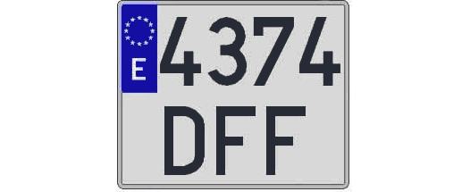 4374DFF matricula cuadrada