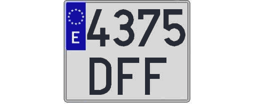 4375DFF matricula cuadrada