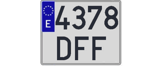 4378DFF matricula cuadrada