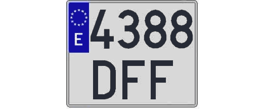 4388DFF matricula cuadrada