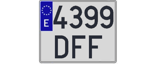 4399DFF matricula cuadrada