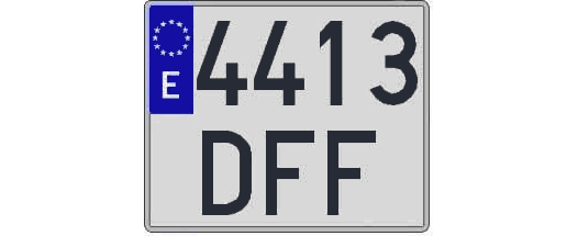 4413DFF matricula cuadrada