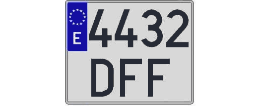 4432DFF matricula cuadrada
