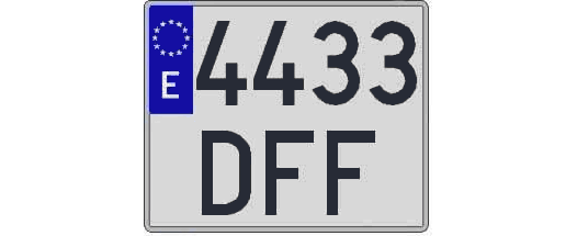4433DFF matricula cuadrada