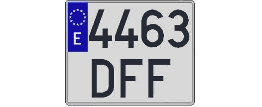 4463DFF matricula cuadrada