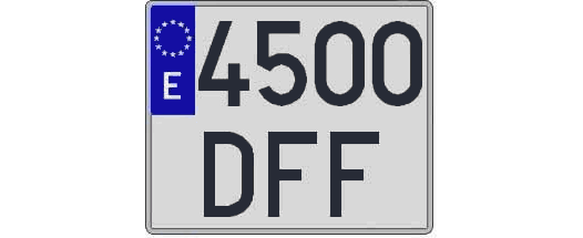 4500DFF matricula cuadrada